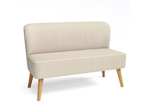 Canapé 2 places - bealife canapé scandinave - 2 coussins - 2 accoudoirs - tissu - bois - salon - chambre - 144 x 77 x 77 cm - gris