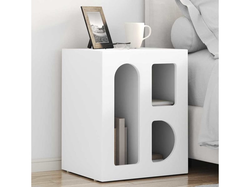  Table de chevet 2 pièces blanc 40 x 35 x 50 cm bois d'ingénierie  - Conforama B