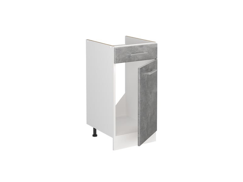 Vicco meuble bas sous-évier, bétonblanc, 40cm plan de travail marbre - Conforama C