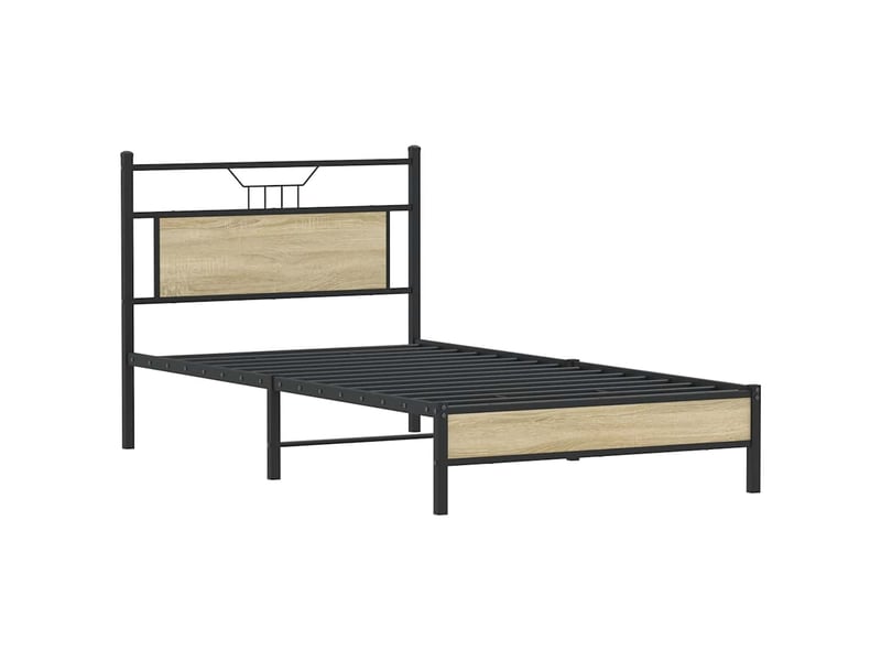  Lit simple- lit adulte -  cadre de lit sans matelas chêne sonoma 100x200 cm  - Conforama D