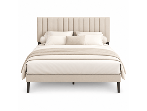 Lit 2 places 140x190 cm <strong></strong>  <strong></strong> coloris beige