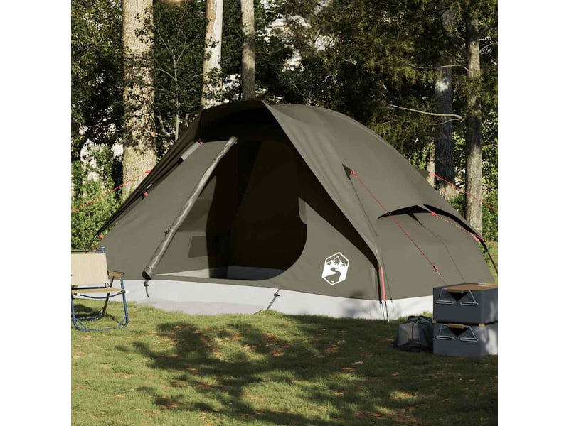 Tente de camping, tente familiale à dôme 6 personnes marron imperméable shl60794 - Conforama B