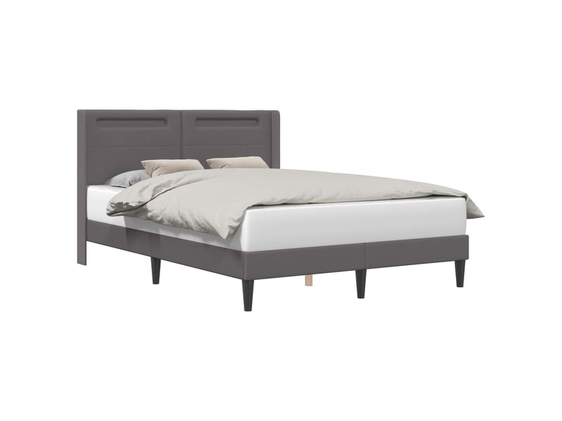  Lit double- lit adulte -  cadre de lit avec bandes led gris 120 x 190 cm simili cuir  - Conforama B