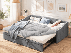 Lit 2 places 90x200 cm coloris gris