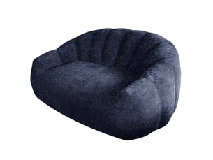 Fauteuil pouf patte d’ours 140x98x61 cm avec accoudoirs bleu