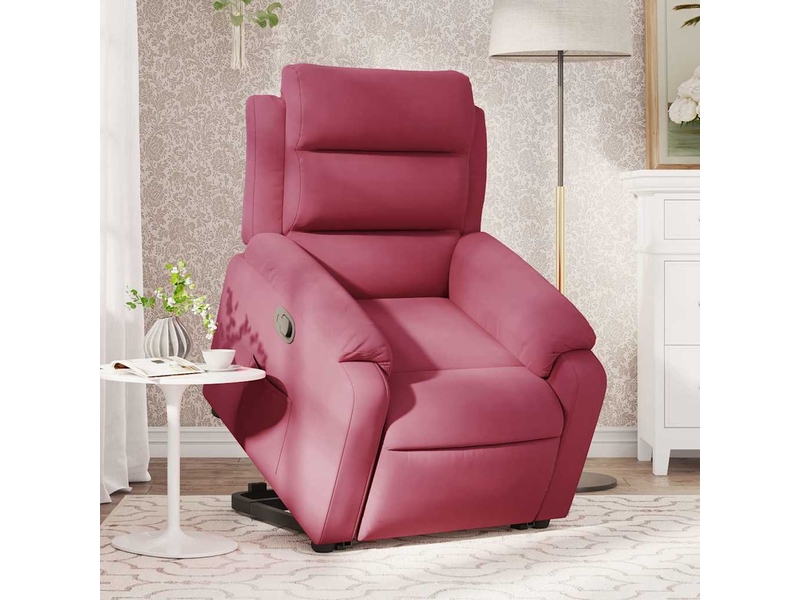  Fauteuil inclinable, fauteuil relax salon rouge bordeaux velours shl94308  - Conforama B