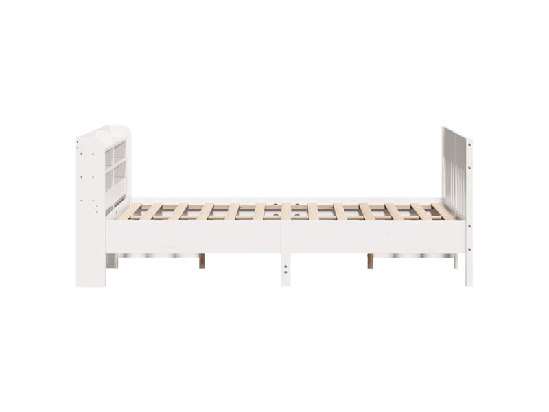 Lit double- lit adulte - cadre de lit sans matelas blanc 150x200 cm bois de pin massif - Conforama D