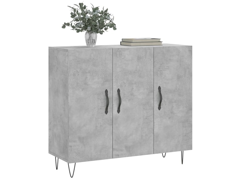  Buffet - bahut - meuble de rangement gris béton 90x34x80 cm bois d'ingénierie  - Conforama C
