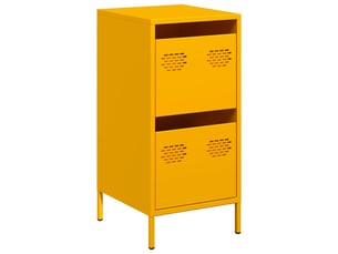 Buffet - bahut - meuble de rangement jaune moutarde 35x39x73,5 cm acier laminé à froid