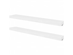 Lot de 2 étagères murales mdf blanc rangement de livresdvd cf40927
