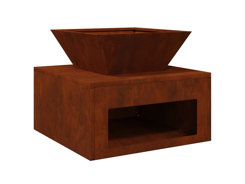  Brasero exterieur, foyer de cheminée rouillé 50x50x40 cm  - Conforama E