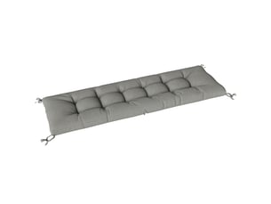 Coussin de banc d'extérieur avec sangles de fixation, protection uv50+, rebond lent, intérieurextérieur, 198 x 65 x 13 cm, gris