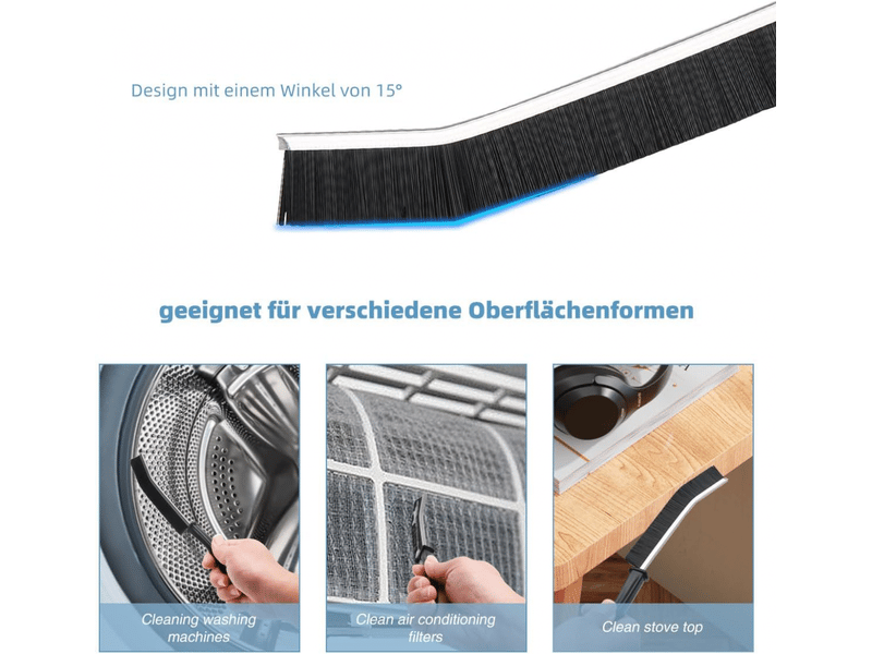  Lot de 4 brosses de nettoyage d'angle à poils durs pour sols carrelés, cuisines et salles de bains  - Conforama E