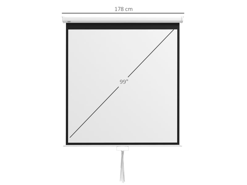  Écran de projection tv et home cinema de 99 pouces projecteur vidéo 1:1 4k hd, 178l x 178h cm  - Conforama C