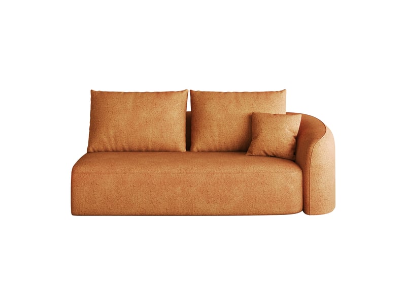  Canapé 2 places orange en tissu chenille, design moderne sans montage, 160 cm  - Conforama A