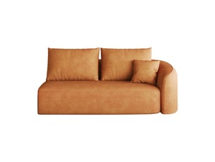 Canapé 2 places orange en tissu chenille, design moderne sans montage, 160 cm
