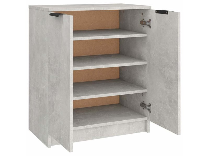  Meuble à chaussure, armoire à chaussures gris béton 59x35x70 cm bois d'ingénierie  - Conforama E