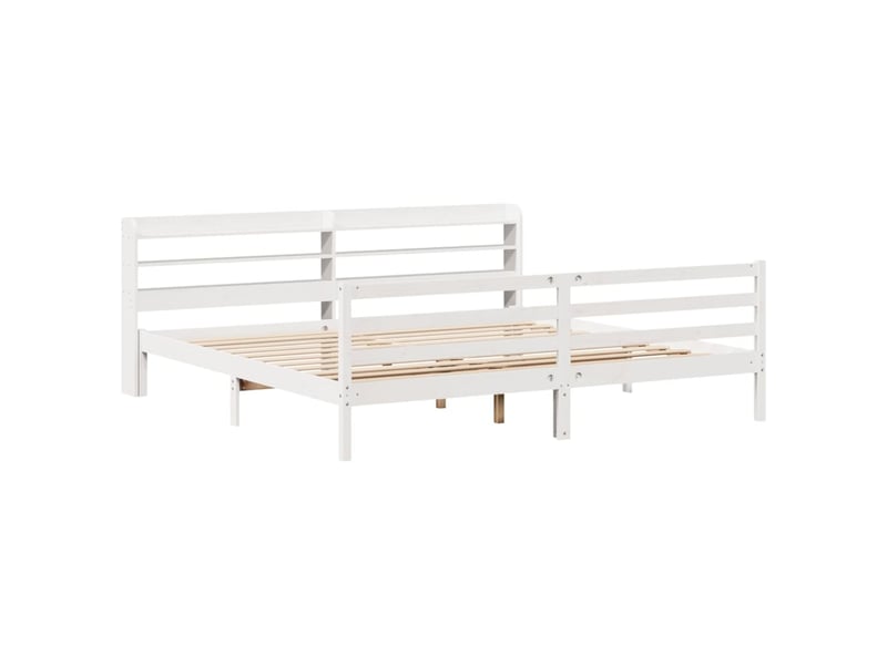 Lit double- lit adulte - cadre de lit avec tête de lit sans matelas blanc 200x200 cm - Conforama B