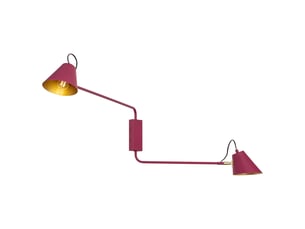 Applique murale moderne violette avec intérieur doré orientable 2 lumières - lune