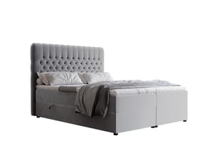 Lit coffre 160x200 cm IDOHOME  ALBA coloris gris