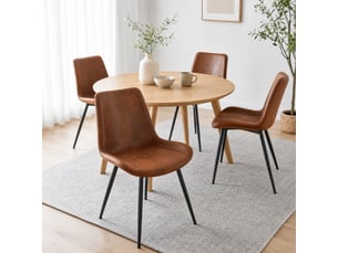 Lot de 4 chaises de salle à manger 42x47x83 cm chaise cuisine, brun+noir, assise agréable, dossier ergonomique, métal+pu