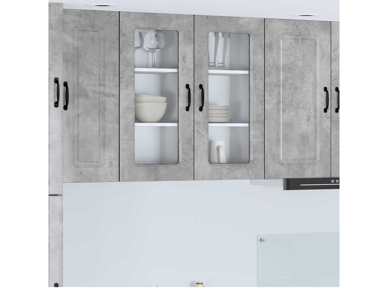 Meuble mural de cuisine | armoire de cuisine gris béton 40x31x80cm shl277 - Conforama B