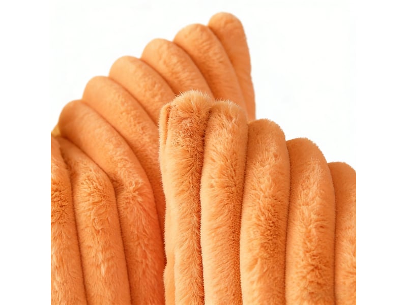 Lot de 2 housses de coussin 45 x 45 cm peluche orange chicfurn - Conforama W