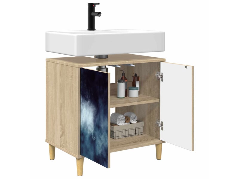  Armoire de salle de bain, meuble de rangement raalte sonoma 60x40x60 cm  - Conforama C