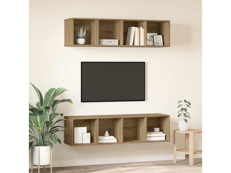  Ensemble meuble tv - banc tv - meuble de rangement 2 pcs chêne artisanal bois d'ingénierie  - Conforama D