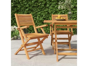 Lot de 2 chaise de jardin pliantes | chaise d'extérieur 55x62x90cm bois massif teck