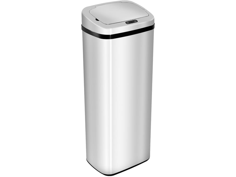  Poubelle automatique tcqpz 50 l avec capteur en acier inoxydable argenté 33 x 25 x 84 cm  - Conforama A
