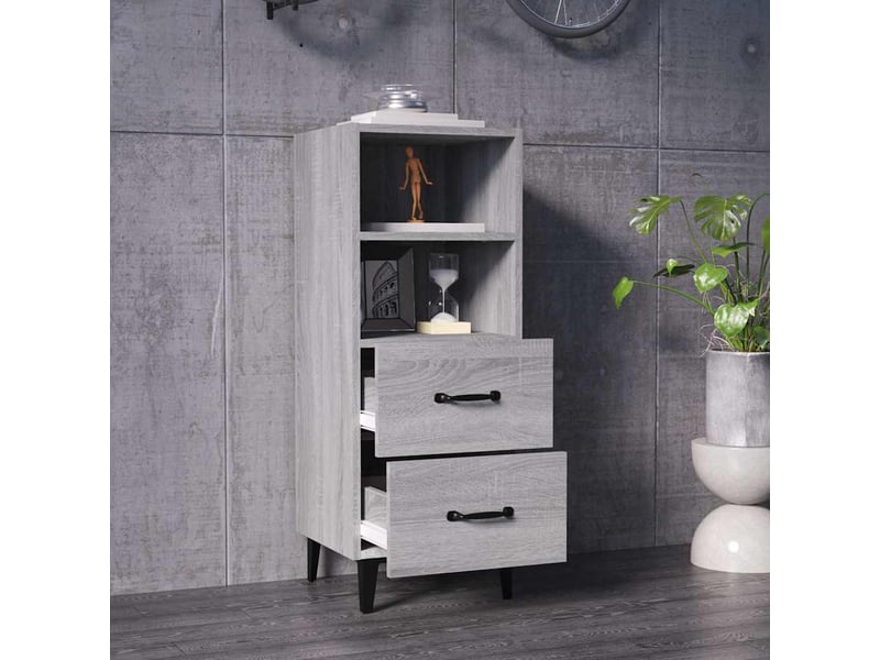  Buffet - bahut - meuble de rangement sonoma gris 34,5x34x90 cm bois d'ingénierie  - Conforama C