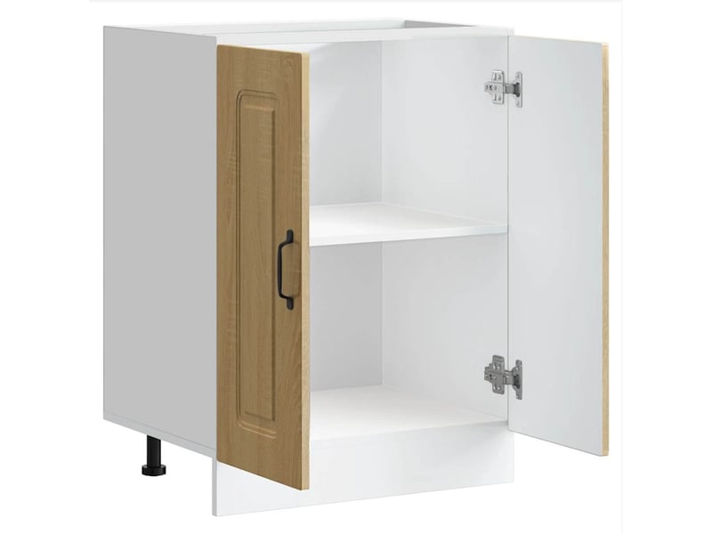  Meuble de cuisine, meuble bas pour évier kalmar chêne sonoma bois d'ingénierie  - Conforama E