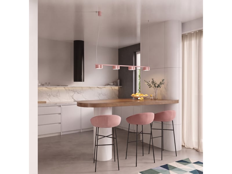  Lustre ovio 4 rose gx53 aluminium moderne 208x122x12cm SL.3398 - Conforama C