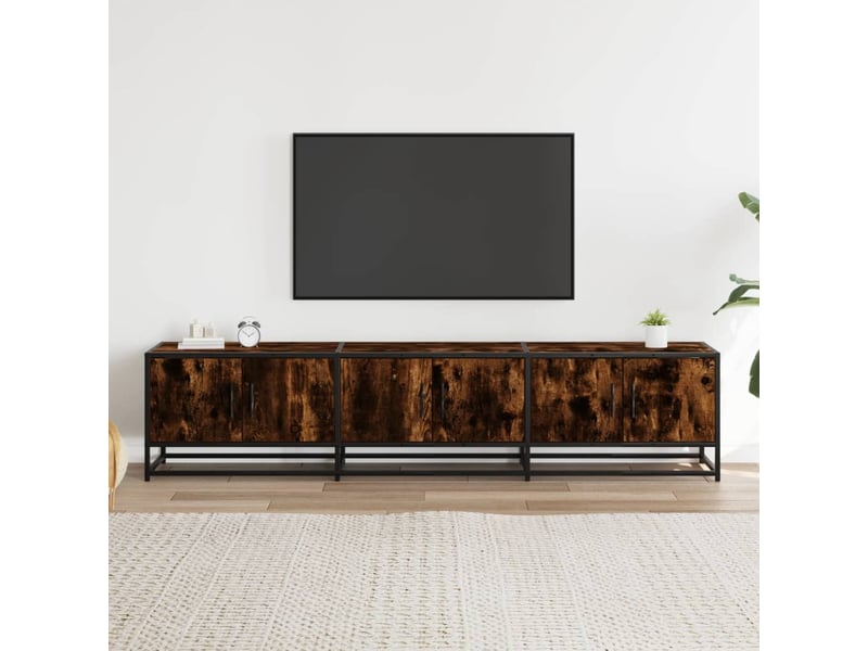  Meuble tv - banc tv - meuble de rangement chêne fumé 180x35x41 cm bois d'ingénierie  - Conforama C