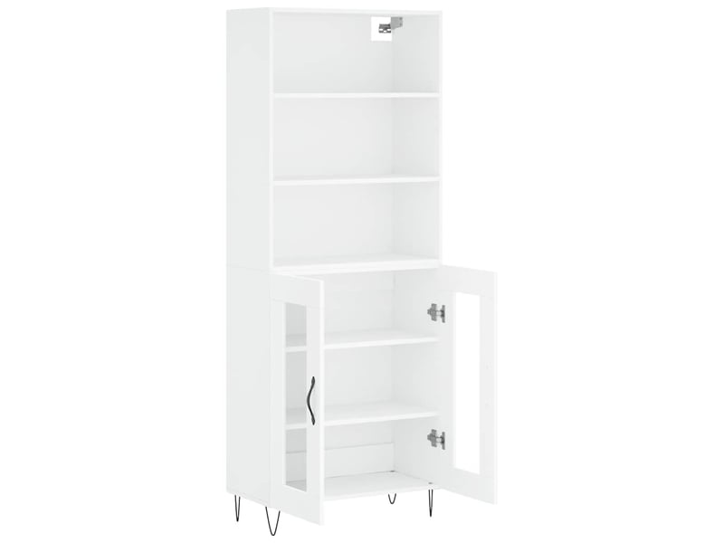  Buffet haut - bahut - meuble de rangement blanc 69,5x34x180 cm bois d'ingénierie  - Conforama D