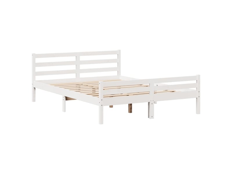  Lit double- lit adulte -  cadre de lit avec tête de lit sans matelas blanc 140x200 cm  - Conforama D