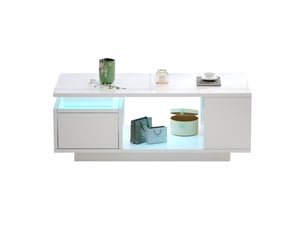 Table basse rectangulaire coloris blanc <strong></strong> <strong></strong> - 50 cmx100 cm