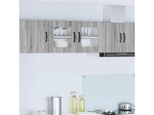 Meuble mural de cuisine, cabinet en verre mural gris sonoma 80x31x40cm