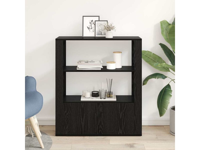  Buffet - bahut - meuble de rangement chêne noir 30 x 80 x 90 cm bois d'ingénierie  - Conforama D