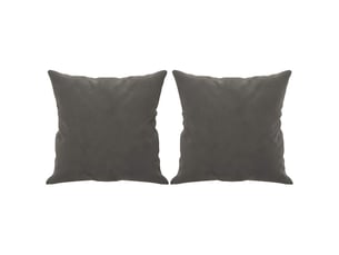 Lot de 2 coussins décoratifs gris foncé 40x40 cm velours cf60869