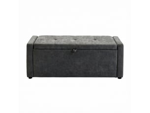 Banc de rangement tcqpz 122 x 48 x 44 cm coffre caché gris foncé tissu polyester