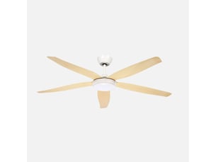 Ventilateur de plafond fabrilamp altea dc blanchêtre 5 pales 142 cm 6 vitesses led 24 w télécommande
