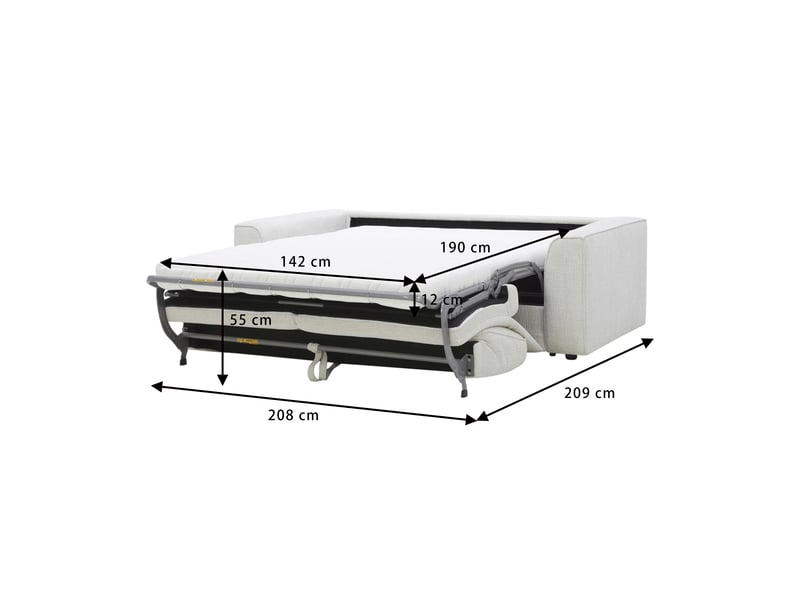 Canape droit convertible beige 3 places  - Conforama I