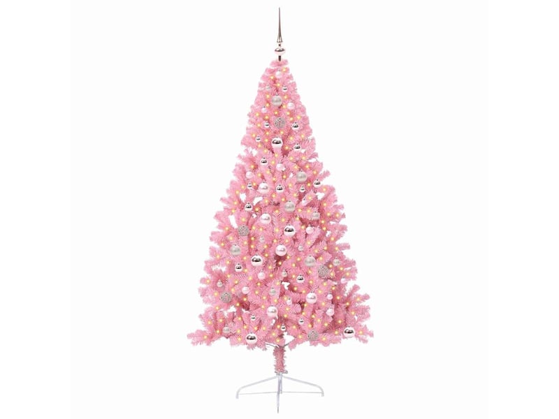 Sapin de noël - arbre de noël artificiel pré-éclairé rose 240 cm pvc  - Conforama C