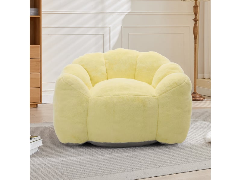  Fauteuil lotus modenvie en velours jaune 101 x 111 x 68 cm  - Conforama B
