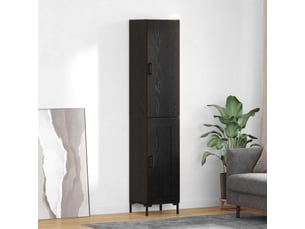 Buffet - haut armoire chêne noir 34,5 x 34 x 180 cm bois d'ingénierie