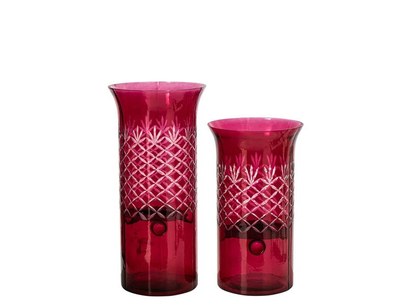  Photophore design en verre vera 41cm rose  - Conforama C