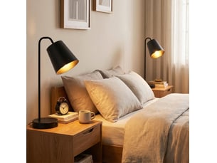 Lot de 2 lampes de table 28x15x41 cm en acier avec ports usb-a et usb-c noir chicfurn