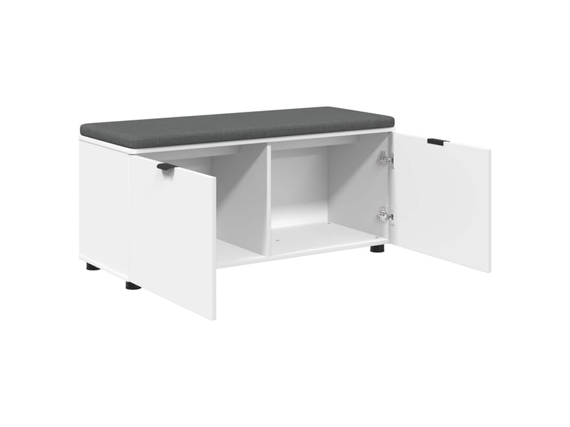  Banc d'entrée blanc 100x38x46 cm bois ingénierie et tissu shl90976  - Conforama E
